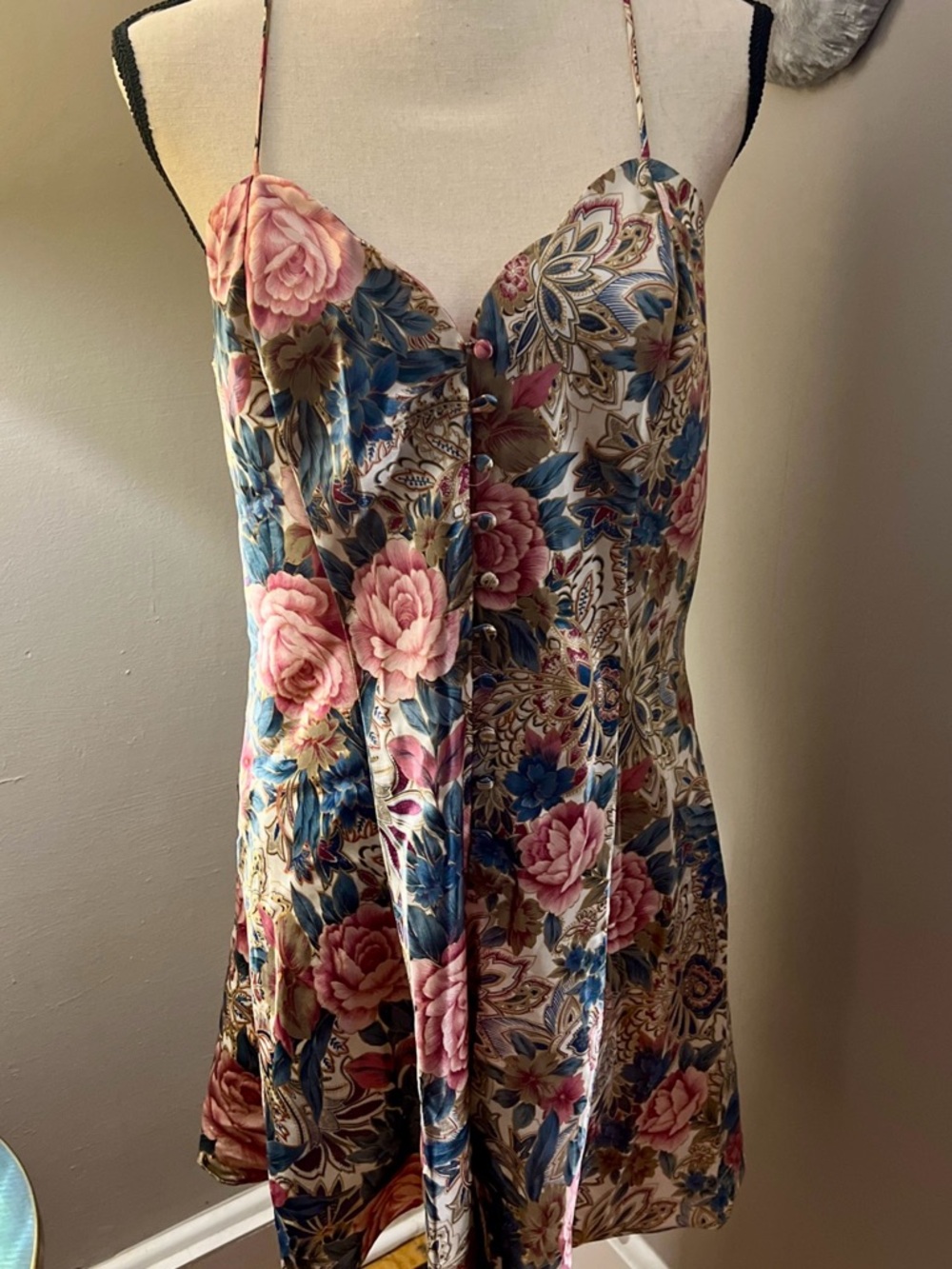 Victoria's Secret Multicolor Floral Satin Slip